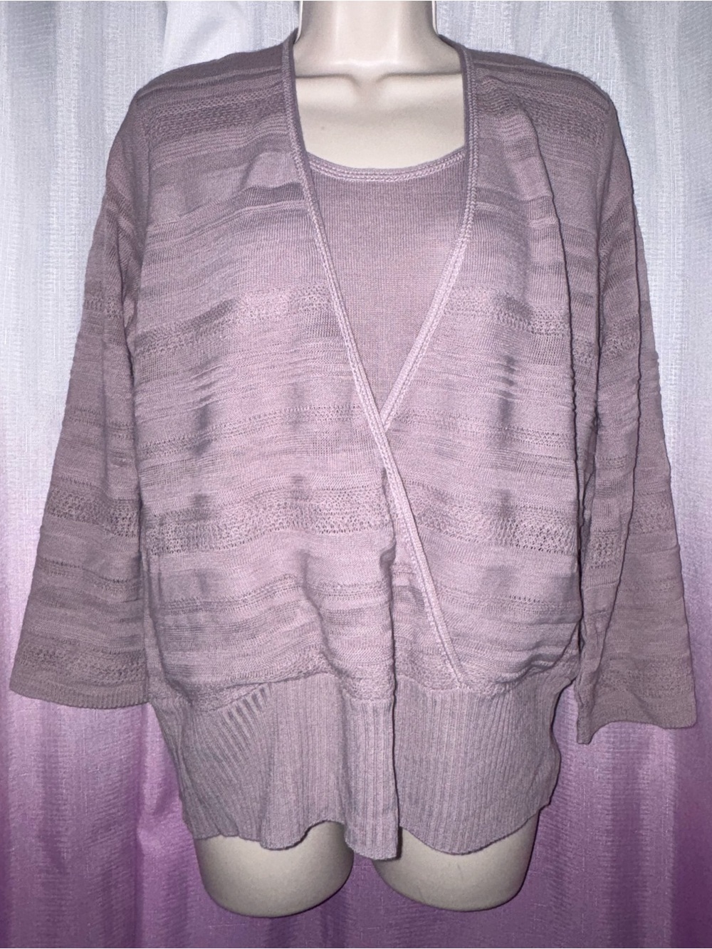 Apt. 9 Open-Front Knit Cardigan in Dusty Rose